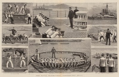 海軍の操縦、魚雷ネットドリル 作： Joseph Nash
